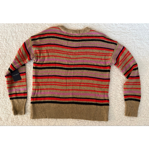 Women's Lucky Brand Striped Sweater Tan/Red/Pink/Black Size S - Picture 3 of 8